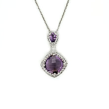 Load image into Gallery viewer, Cushion Cut Accent Pendant in Amethyst
