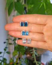 Load image into Gallery viewer, 18K London Blue Topaz and Diamond Studs