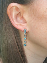Load image into Gallery viewer, 18K Swiss Blue Topaz Drop Earrings