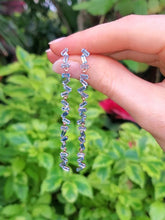 Load image into Gallery viewer, 18K Wave Swiss Blue Topaz Earrings