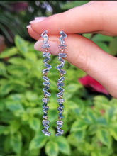 Load image into Gallery viewer, 18K Wave Swiss Blue Topaz Earrings