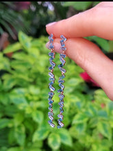 Load image into Gallery viewer, 18K Wave Swiss Blue Topaz Earrings