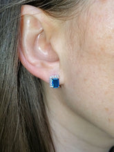 Load image into Gallery viewer, 18K London Blue Topaz and Diamond Studs