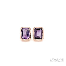 Load image into Gallery viewer, Octagon Earrings in Amethyst
