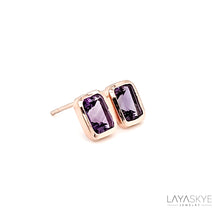 Load image into Gallery viewer, Octagon Earrings in Amethyst
