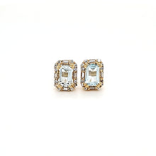 Load image into Gallery viewer, Octagonal Accent Earrings in Blue Topaz
