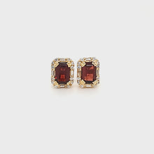 Load and play video in Gallery viewer, Octagonal Accent Earrings in Garnet
