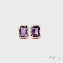 Load and play video in Gallery viewer, Octagon Earrings in Amethyst
