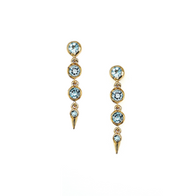 Load image into Gallery viewer, Medium Spike Earrings in Swiss Blue Topaz

