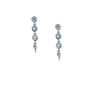 Medium Spike Earrings in Swiss Blue Topaz
