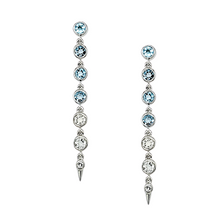 Load image into Gallery viewer, Spike Earrings in Swiss Blue Topaz and White Topaz
