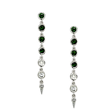 Load image into Gallery viewer, Spike Earrings in Diopside and White Topaz
