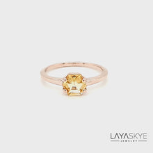 Load and play video in Gallery viewer, Hexagon Ring in Citrine
