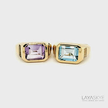 Load and play video in Gallery viewer, Octagon Statement Ring in Blue Topaz
