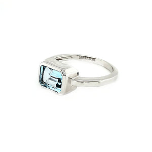 East West Ring in Blue Topaz