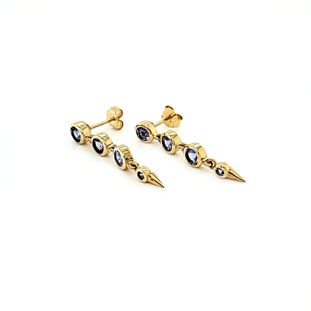14K Tanzanite Spike Earrings