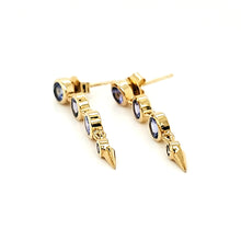 Load image into Gallery viewer, 14K Tanzanite Spike Earrings
