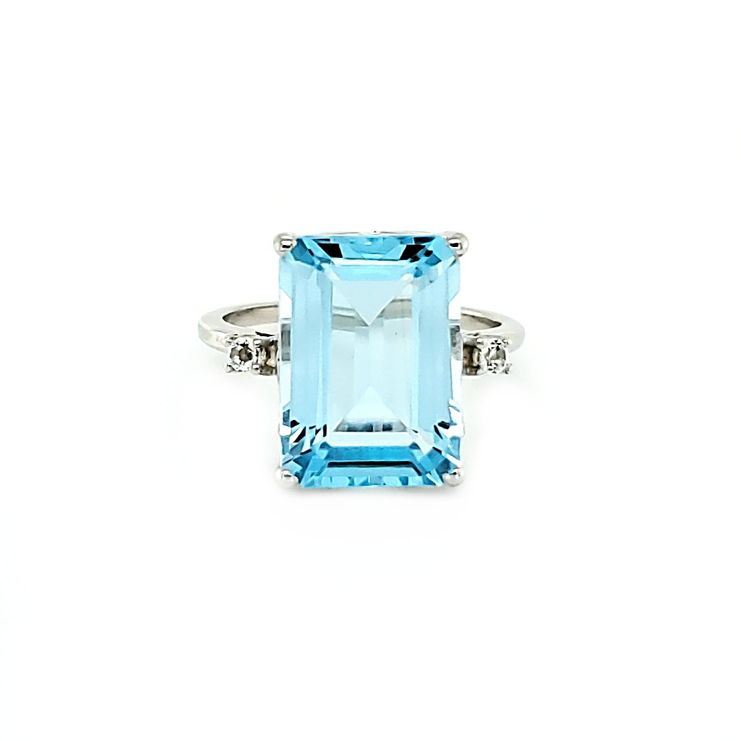 Platinum on sale topaz ring