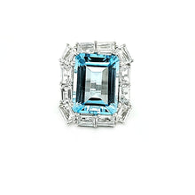Load image into Gallery viewer, Double Portrait Ring in Blue and White Topaz
