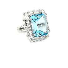Load image into Gallery viewer, Double Portrait Ring in Blue and White Topaz
