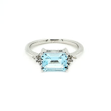 Load image into Gallery viewer, East West Accent Ring in Blue Topaz
