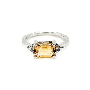 East West Accent Ring in Citrine