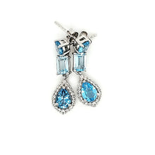 Load image into Gallery viewer, Laya Earrings in Sky Blue and Swiss Blue Topaz
