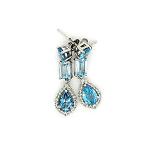 Load image into Gallery viewer, Laya Earrings in Sky Blue and Swiss Blue Topaz

