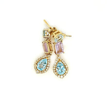 Load image into Gallery viewer, Laya Earrings in Amethyst and Blue Topaz
