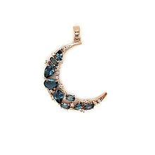 Load image into Gallery viewer, Crescent Pendant in London Blue Topaz
