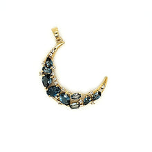 Load image into Gallery viewer, Crescent Pendant in London Blue Topaz

