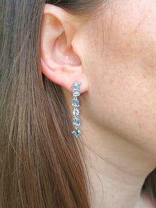 18K Aquamarine Drop Earrings