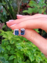Load image into Gallery viewer, 18K London Blue Topaz and Diamond Studs
