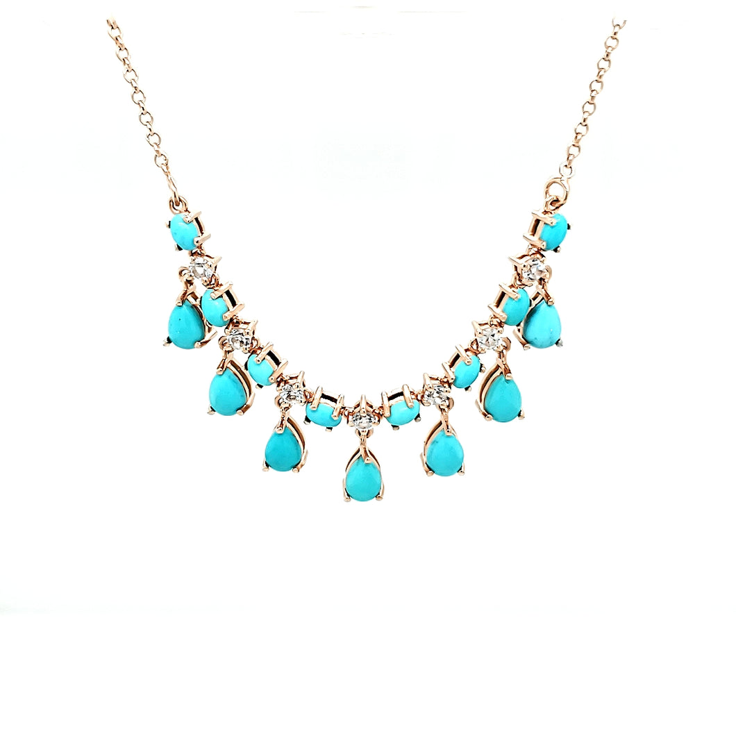 Station Necklace in Turquoise