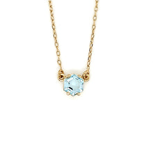 Load image into Gallery viewer, Hexagon Necklace in Blue Topaz
