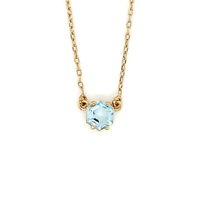 Hexagon Necklace in Blue Topaz