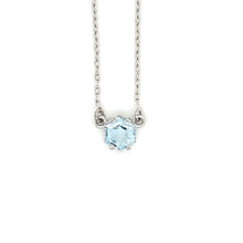 Load image into Gallery viewer, Hexagon Necklace in Blue Topaz
