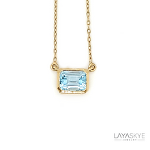Load image into Gallery viewer, Octagon Necklace in Blue Topaz
