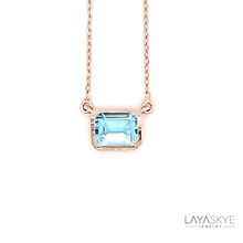 Load image into Gallery viewer, Octagon Necklace in Blue Topaz
