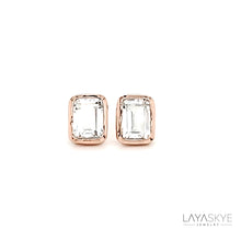 Load image into Gallery viewer, Octagon Earrings in White Topaz
