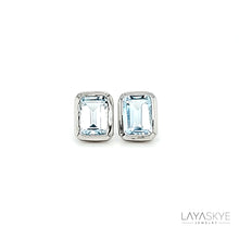 Load image into Gallery viewer, Octagon Earrings in Blue Topaz
