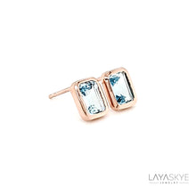 Load image into Gallery viewer, Octagon Earrings in Blue Topaz
