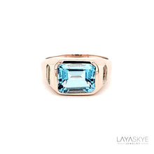 Load image into Gallery viewer, Octagon Statement Ring in Blue Topaz
