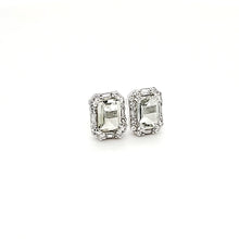 Load image into Gallery viewer, Octagonal Accent Earrings in Prasiolite
