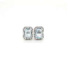 Load image into Gallery viewer, Octagonal Accent Earrings in Blue Topaz
