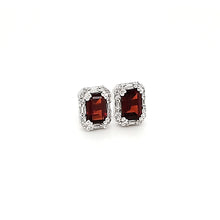 Load image into Gallery viewer, Octagonal Accent Earrings in Garnet
