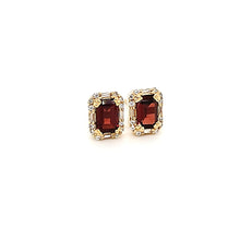 Load image into Gallery viewer, Octagonal Accent Earrings in Garnet
