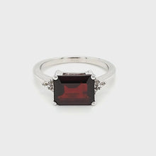 Load and play video in Gallery viewer, East West Accent Ring in Garnet
