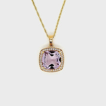 Load and play video in Gallery viewer, Cushion Cut Pendant in Pink Amethyst

