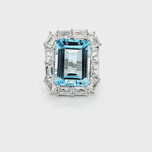 Load and play video in Gallery viewer, Double Portrait Ring in Blue and White Topaz
